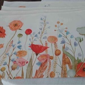 Floral Print Fabric with Vibrant Colors Placemats set of 4 fabric
